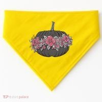 Lovely Flowered Pumpkin USA-Made Doggie Bandana thumb 0