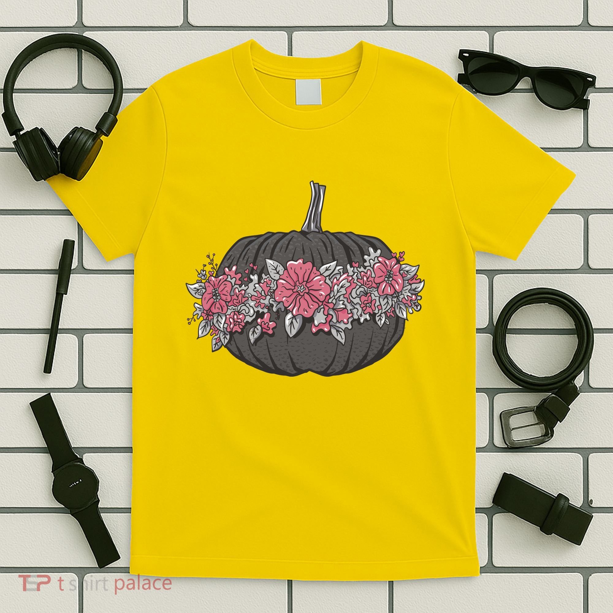 Lovely Flowered Pumpkin T-Shirt