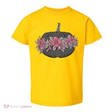 Lovely Flowered Pumpkin Toddler T-Shirt