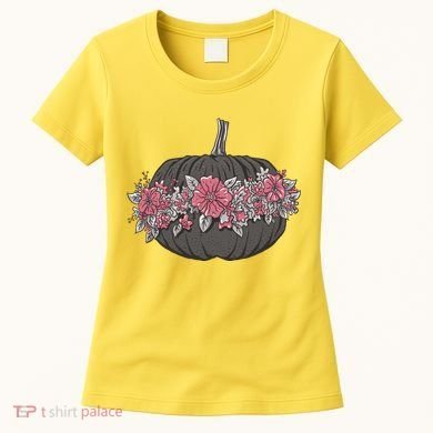 Lovely Flowered Pumpkin Women's T-Shirt