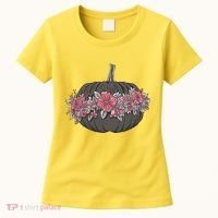 Lovely Flowered Pumpkin Women's T-Shirt thumb 0