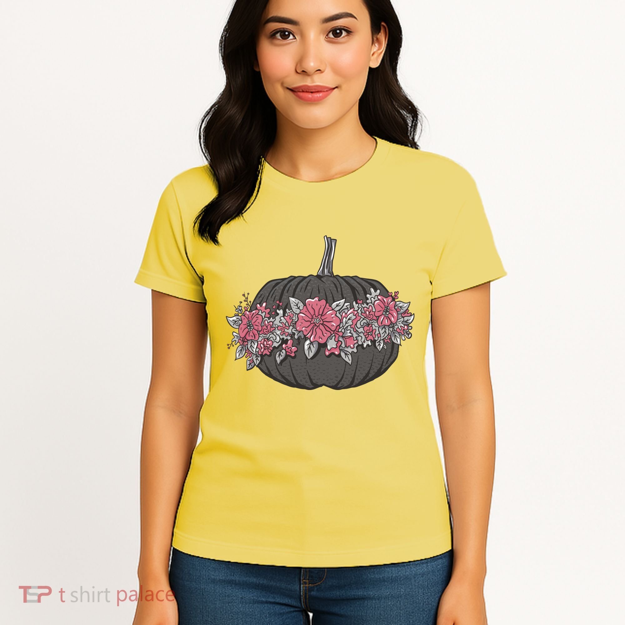 Lovely Flowered Pumpkin Women's T-Shirt