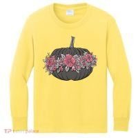 Lovely Flowered Pumpkin Kids Long Sleeve Shirt thumb 0