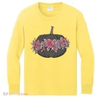 Lovely Flowered Pumpkin Kids Long Sleeve Shirt thumb 0