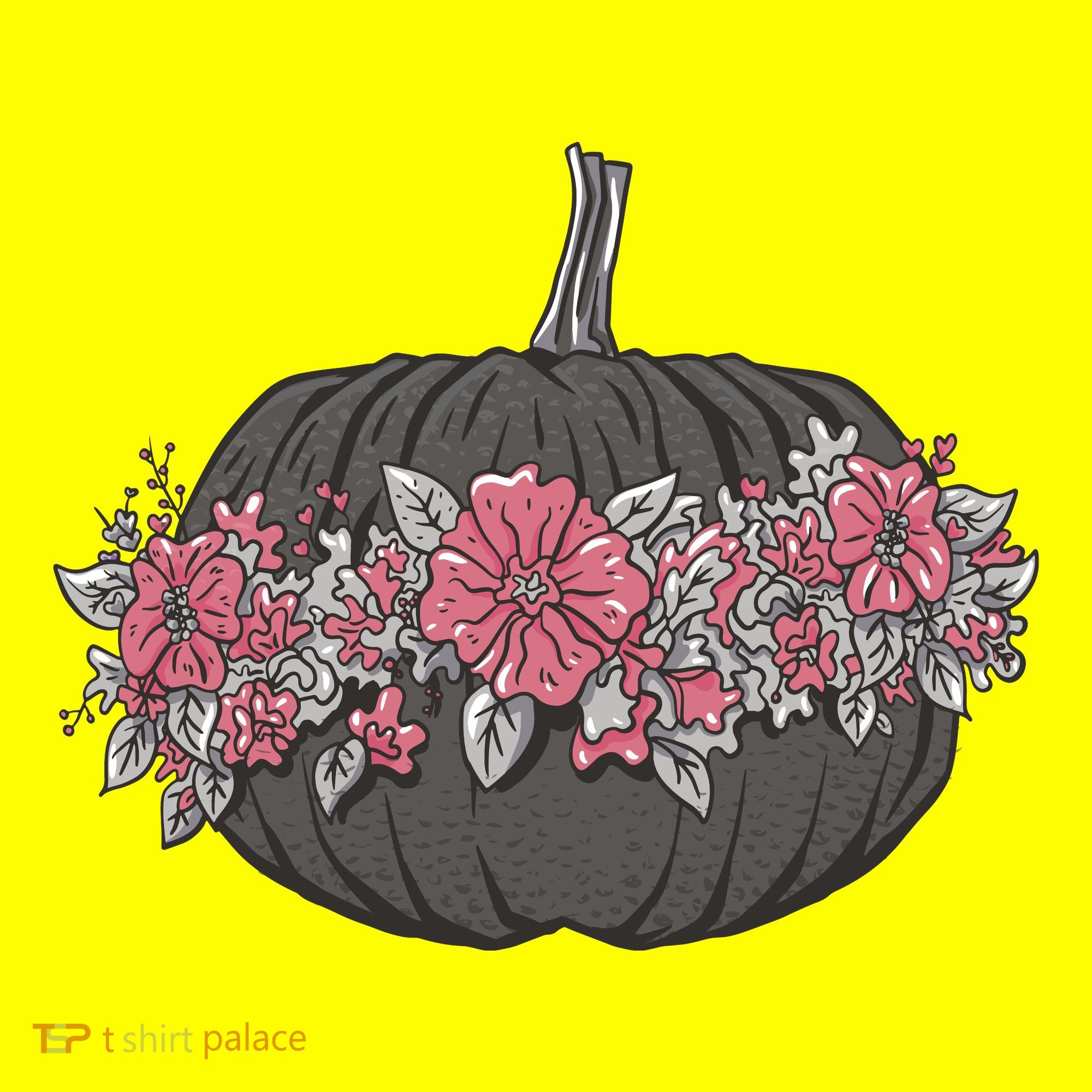 Lovely Flowered Pumpkin Kids T-Shirt