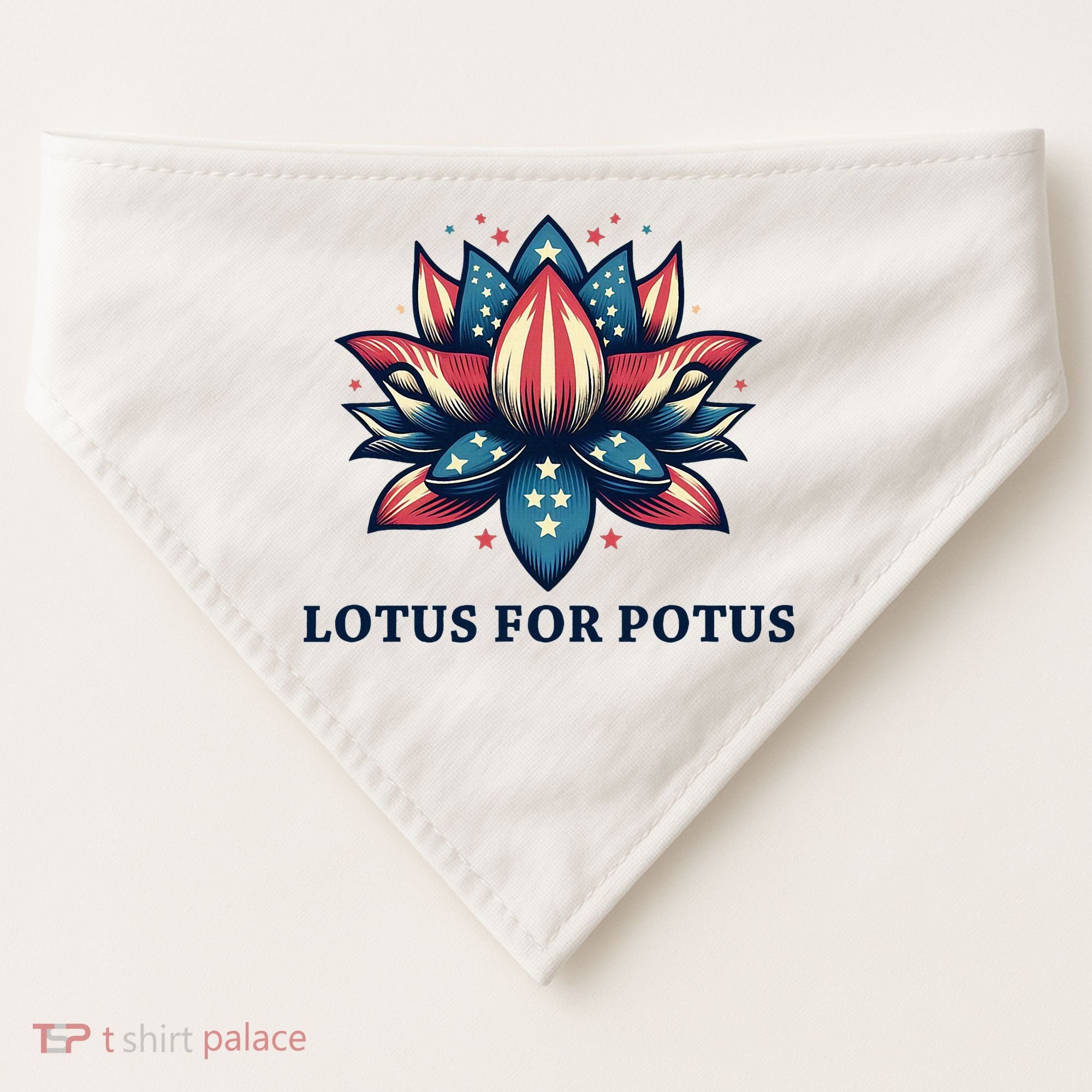 Lotus For Potus Usa Election USA-Made Doggie Bandana