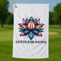 Lotus For Potus Usa Election Golf Towel thumb 1
