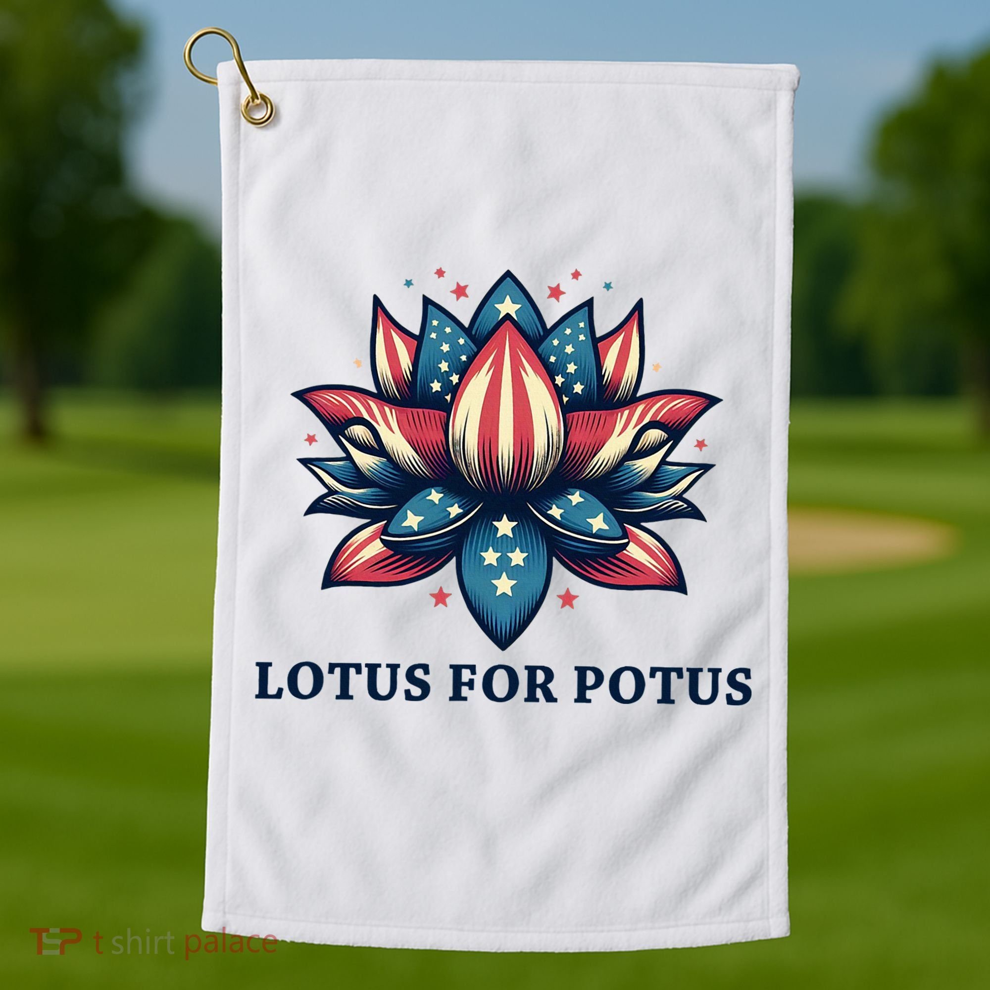 Lotus For Potus Usa Election Golf Towel