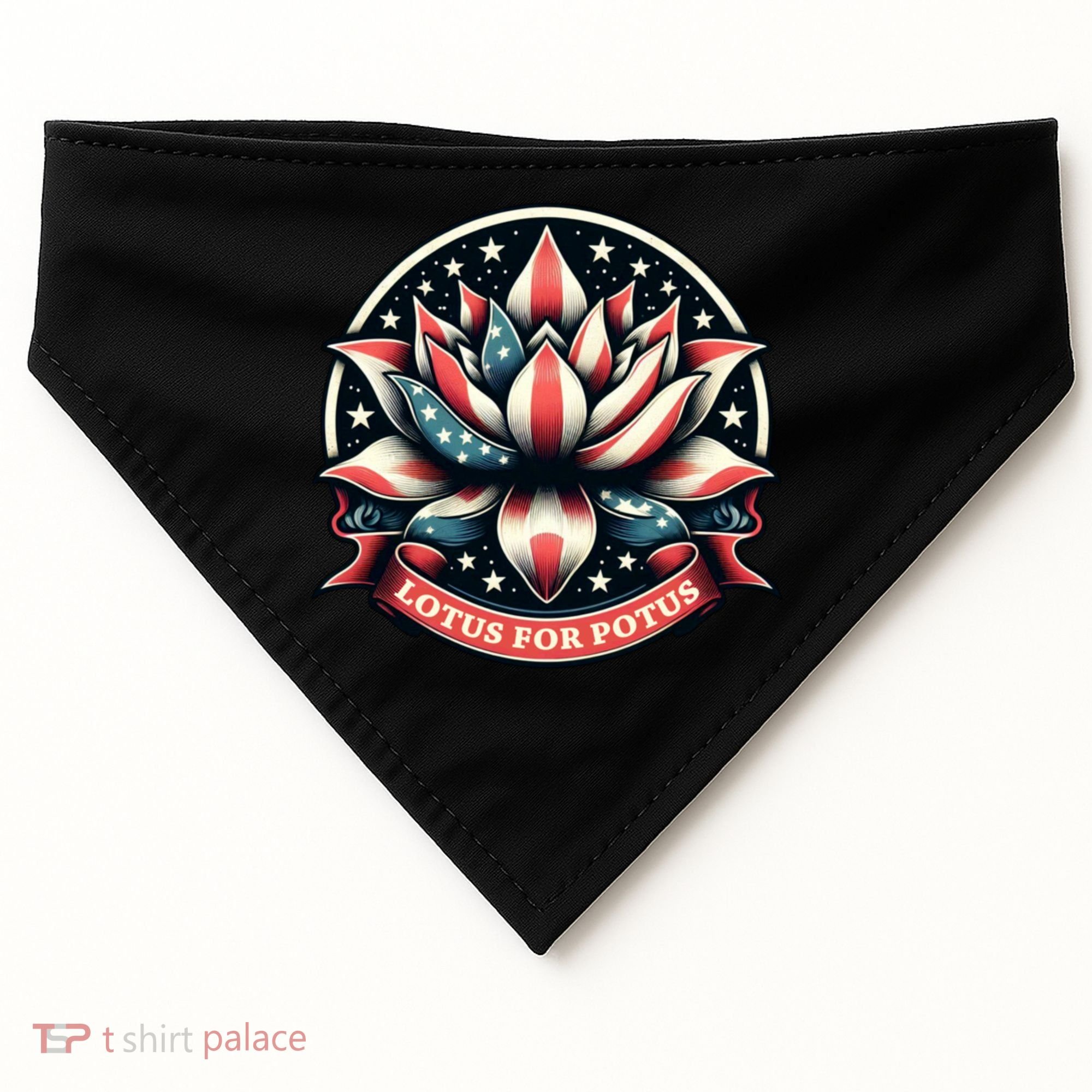 Lotus For Potus Usa Election USA-Made Doggie Bandana