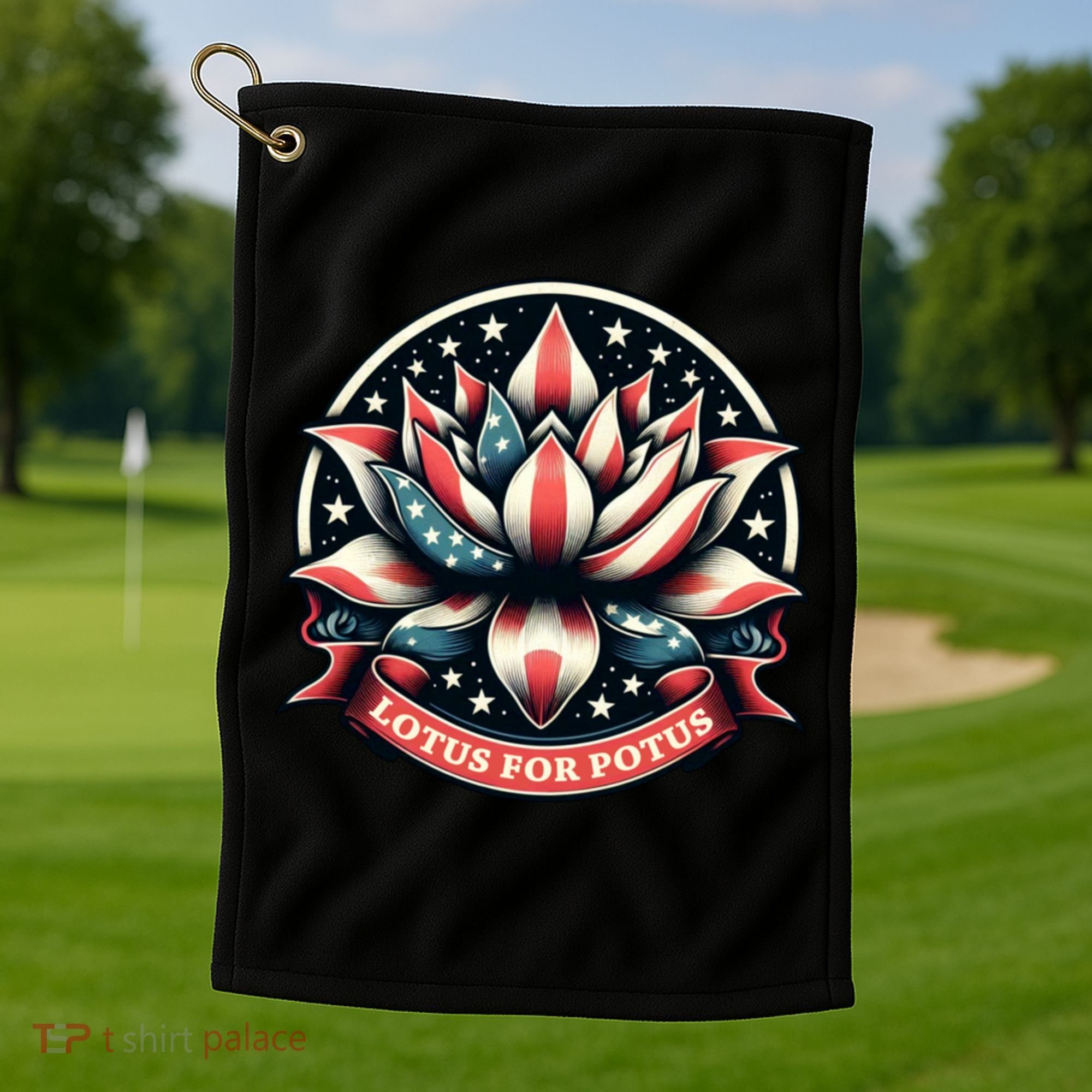 Lotus For Potus Usa Election Golf Towel