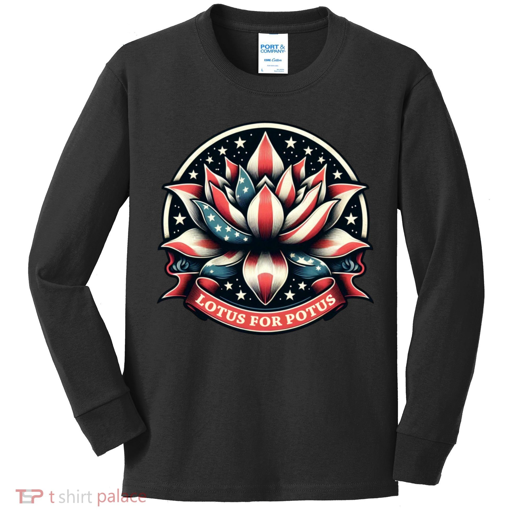 Lotus For Potus Usa Election Kids Long Sleeve Shirt