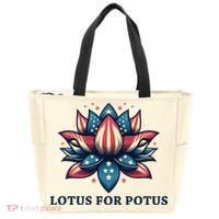 Lotus For Potus Usa Election Red White And Blue Tote Bag thumb 0