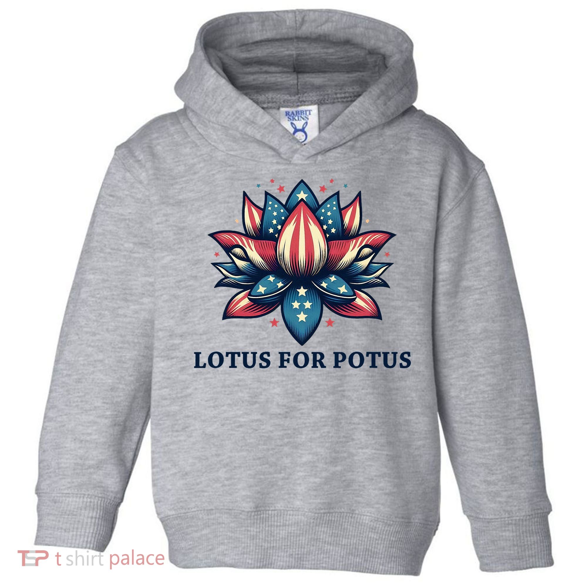 Lotus For Potus Usa Election Red White And Blue Toddler Hoodie
