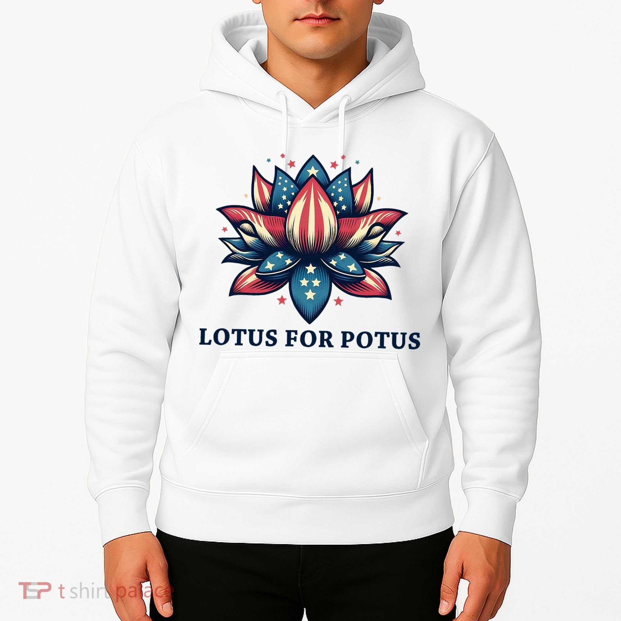 Lotus For Potus Usa Election Red White And Blue Hoodie