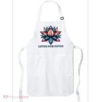 Lotus For Potus Usa Election Red White And Blue Apron thumb 0