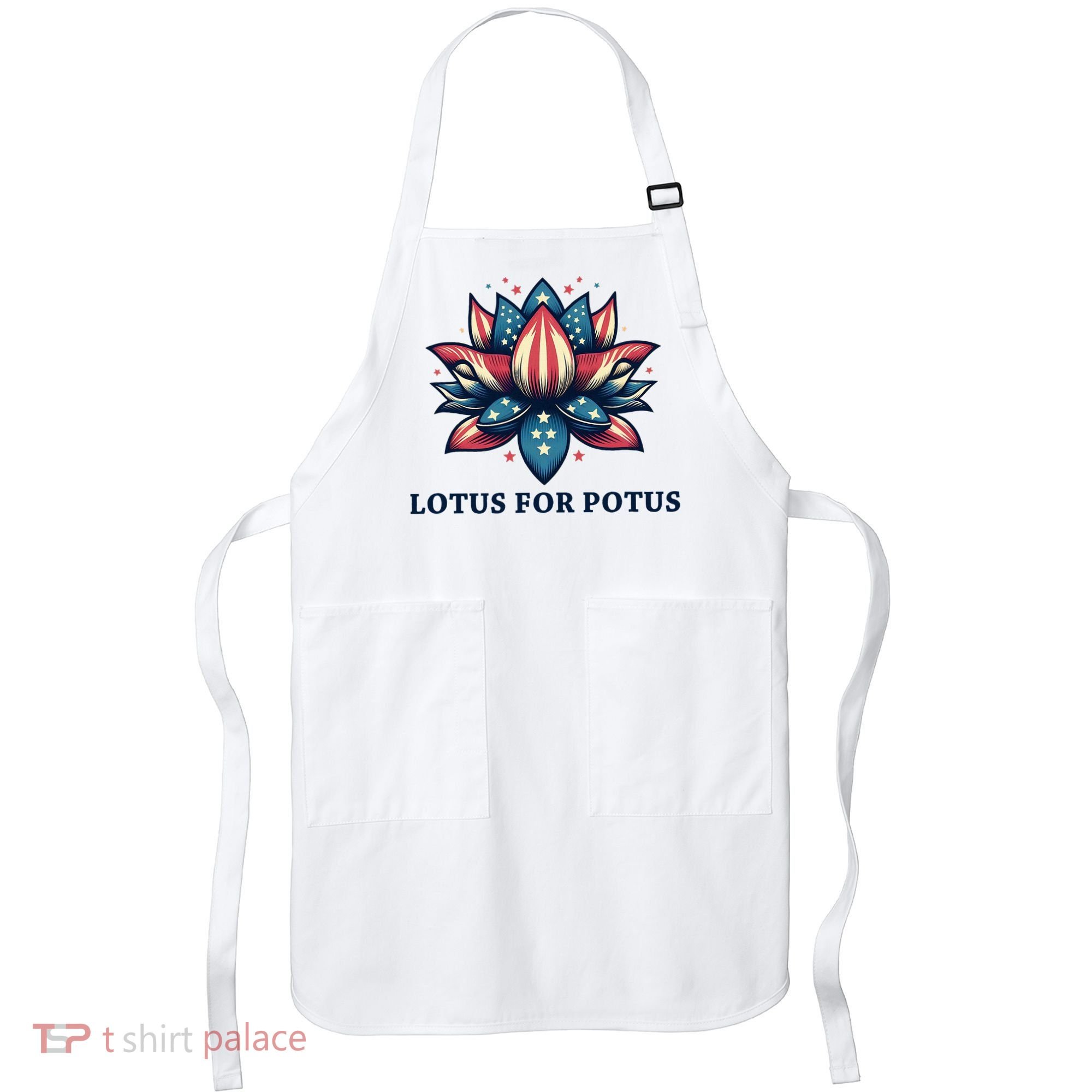 Lotus For Potus Usa Election Red White And Blue Apron