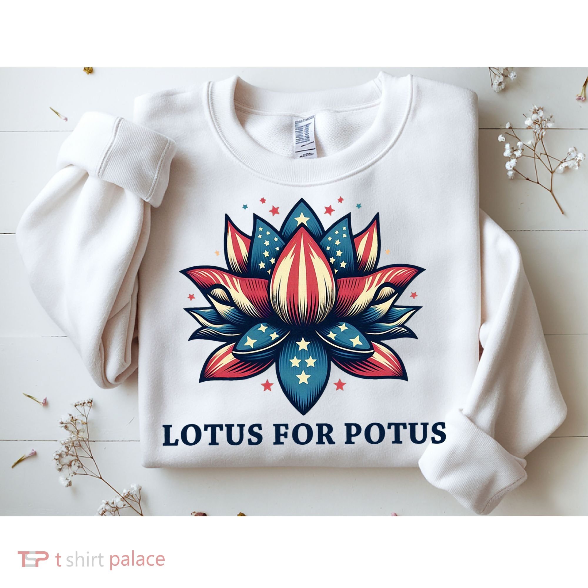 Lotus For Potus Usa Election Red White And Blue Sweatshirt