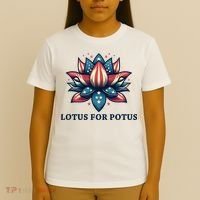 Lotus For Potus Usa Election Red White And Blue T-Shirt thumb 4