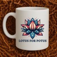 Lotus For Potus Usa Election Red White And Blue Coffee Mug thumb 2