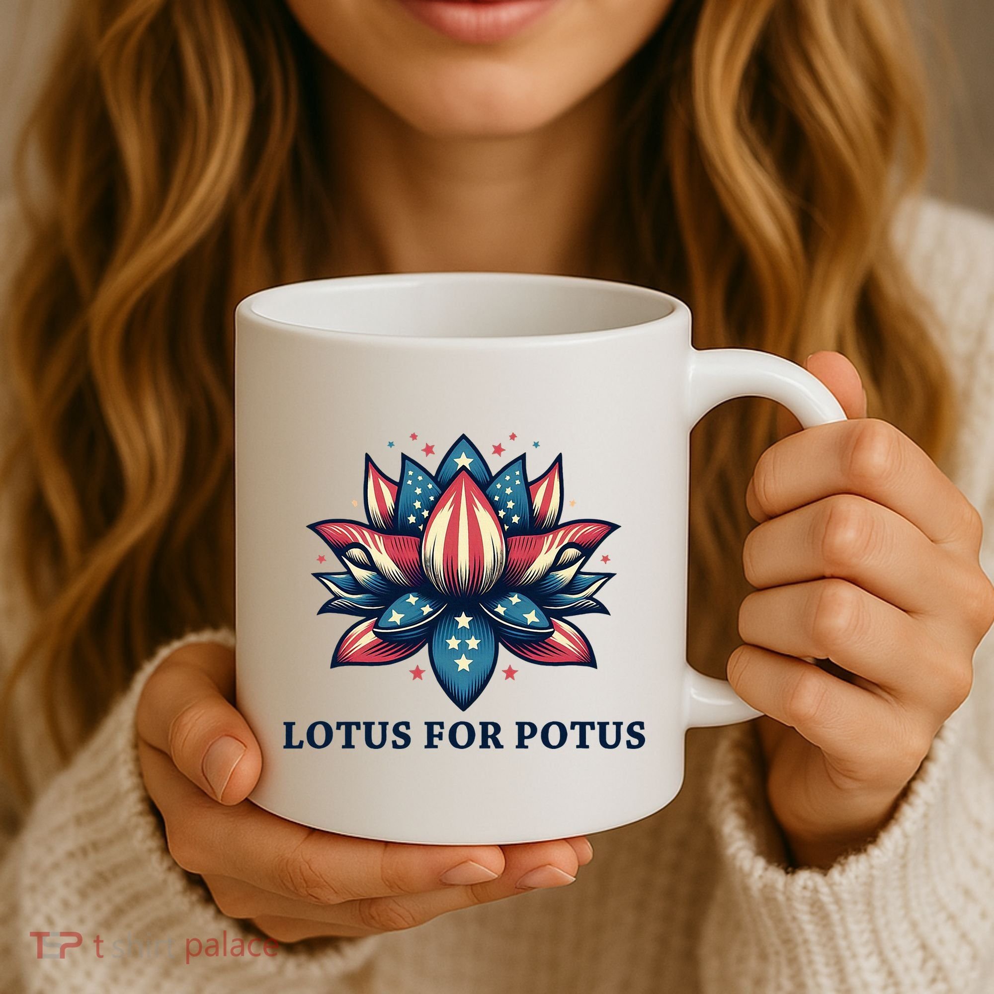 Lotus For Potus Usa Election Red White And Blue Coffee Mug