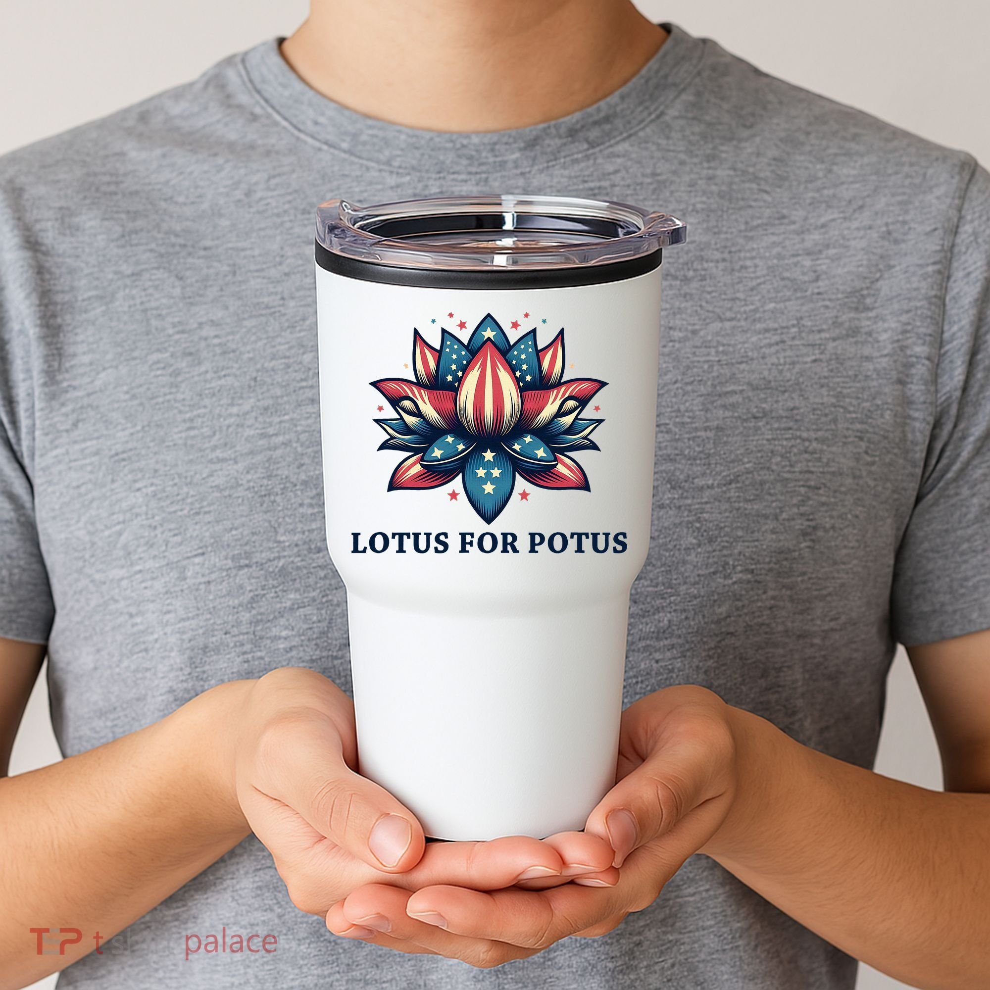Lotus For Potus Usa Election Red White And Blue Tumbler