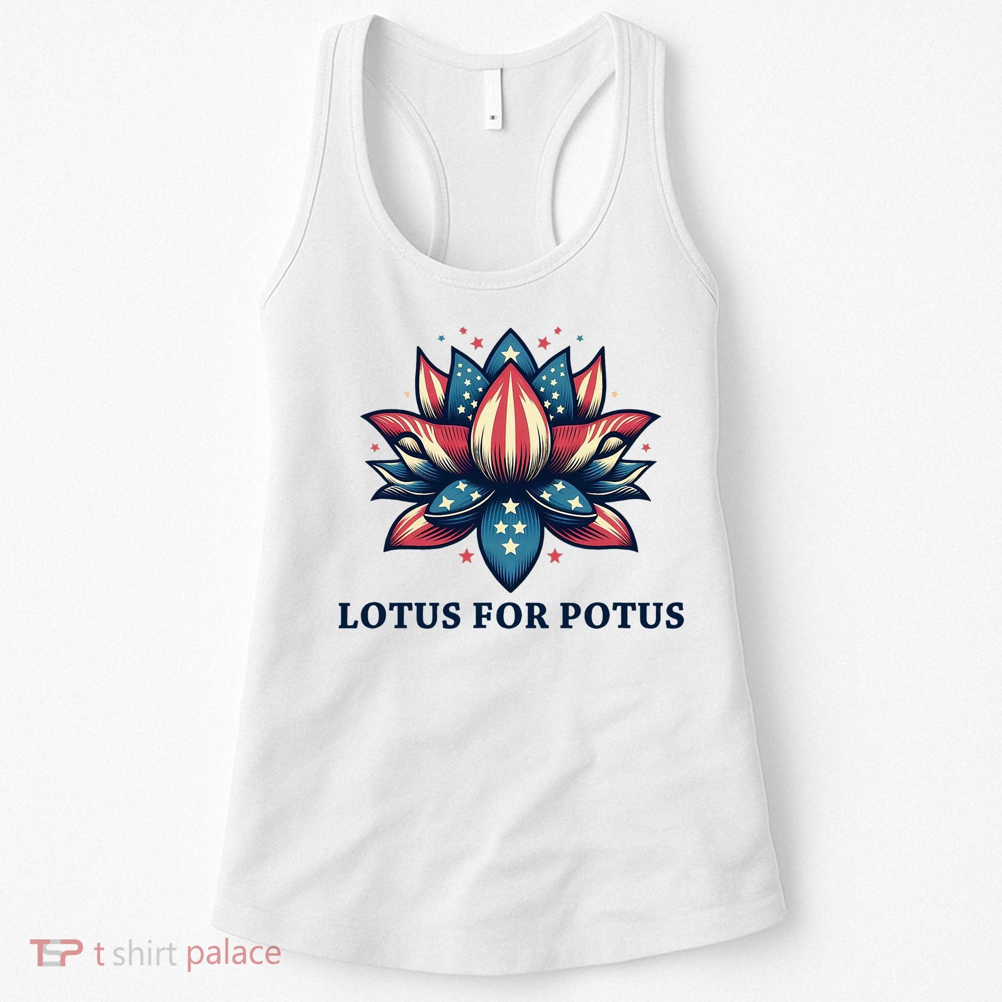 Lotus For Potus Usa Election Red White And Blue Women's Tank Top