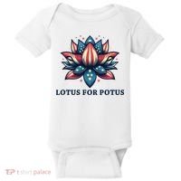 Lotus For Potus Usa Election Red White And Blue Baby Bodysuit thumb 0
