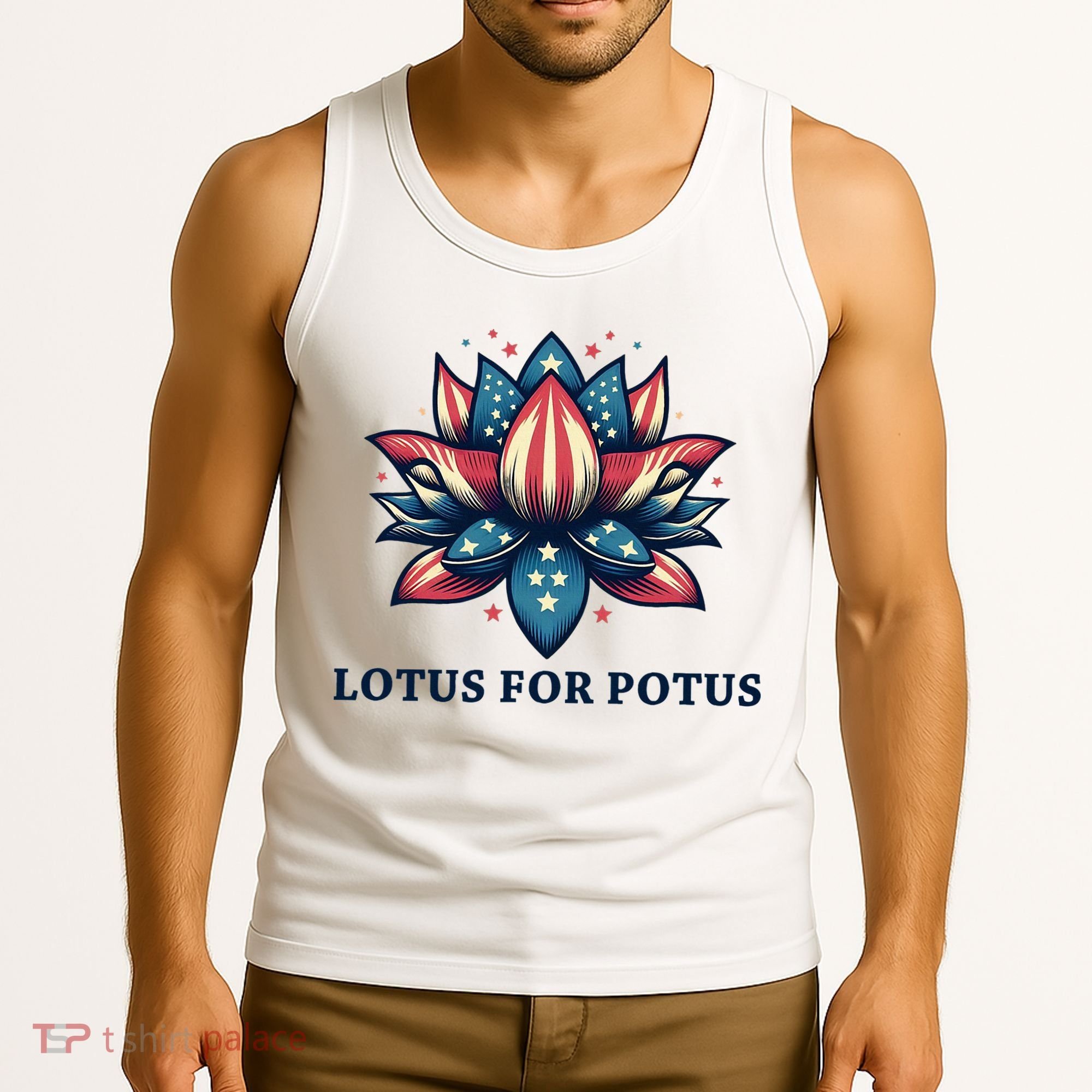 Lotus For Potus Usa Election Red White And Blue Tank Top