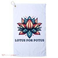 Lotus For Potus Usa Election Red White And Blue Golf Towel thumb 0