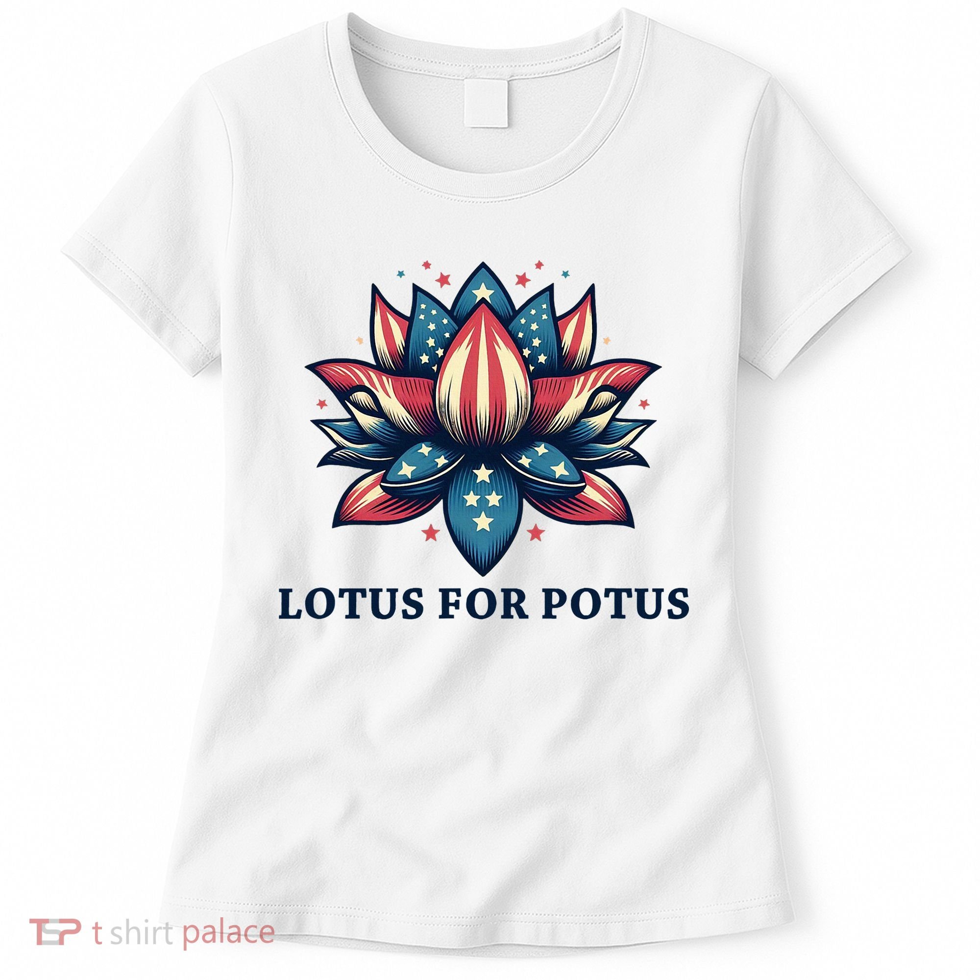 Lotus For Potus Usa Election Red White And Blue Women's T-Shirt