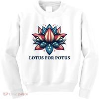 Lotus For Potus Usa Election Red White And Blue Kids Sweatshirt thumb 0