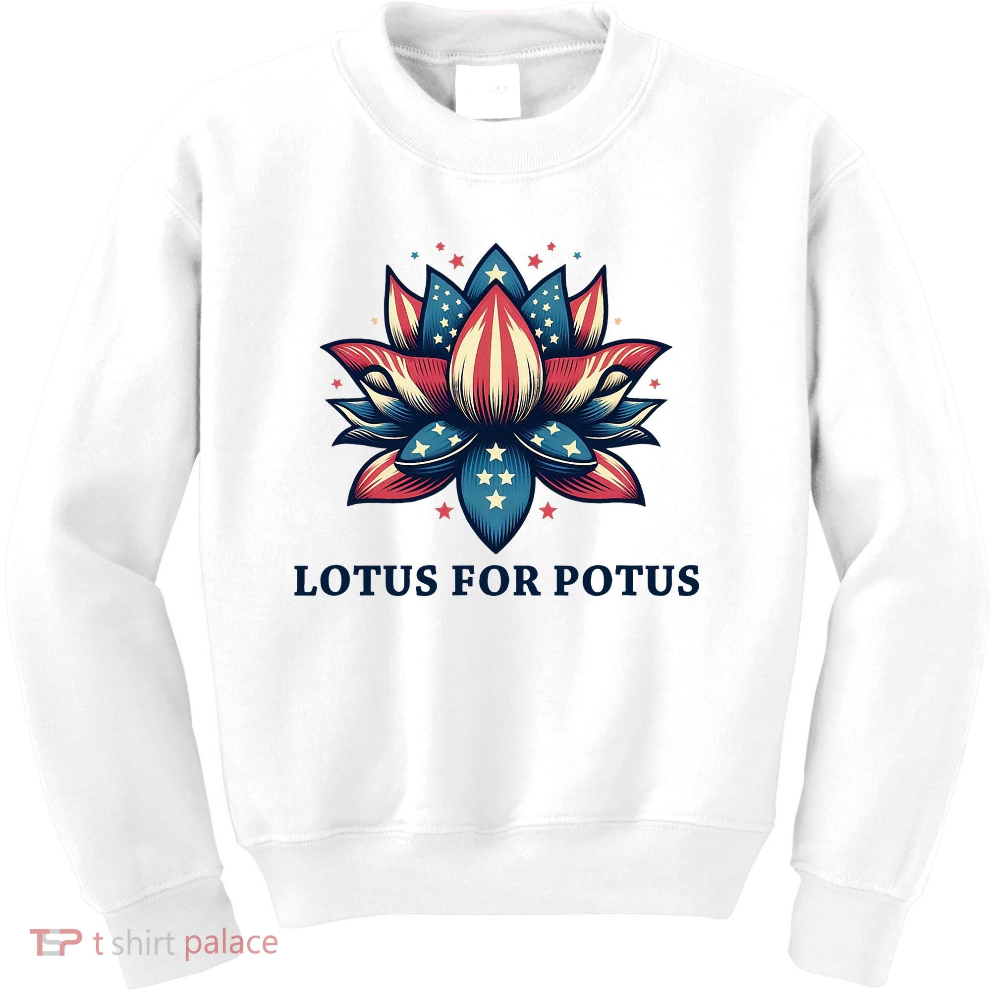 Lotus For Potus Usa Election Red White And Blue Kids Sweatshirt