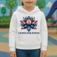 Lotus For Potus Usa Election Red White And Blue Kids Hoodie thumb 3