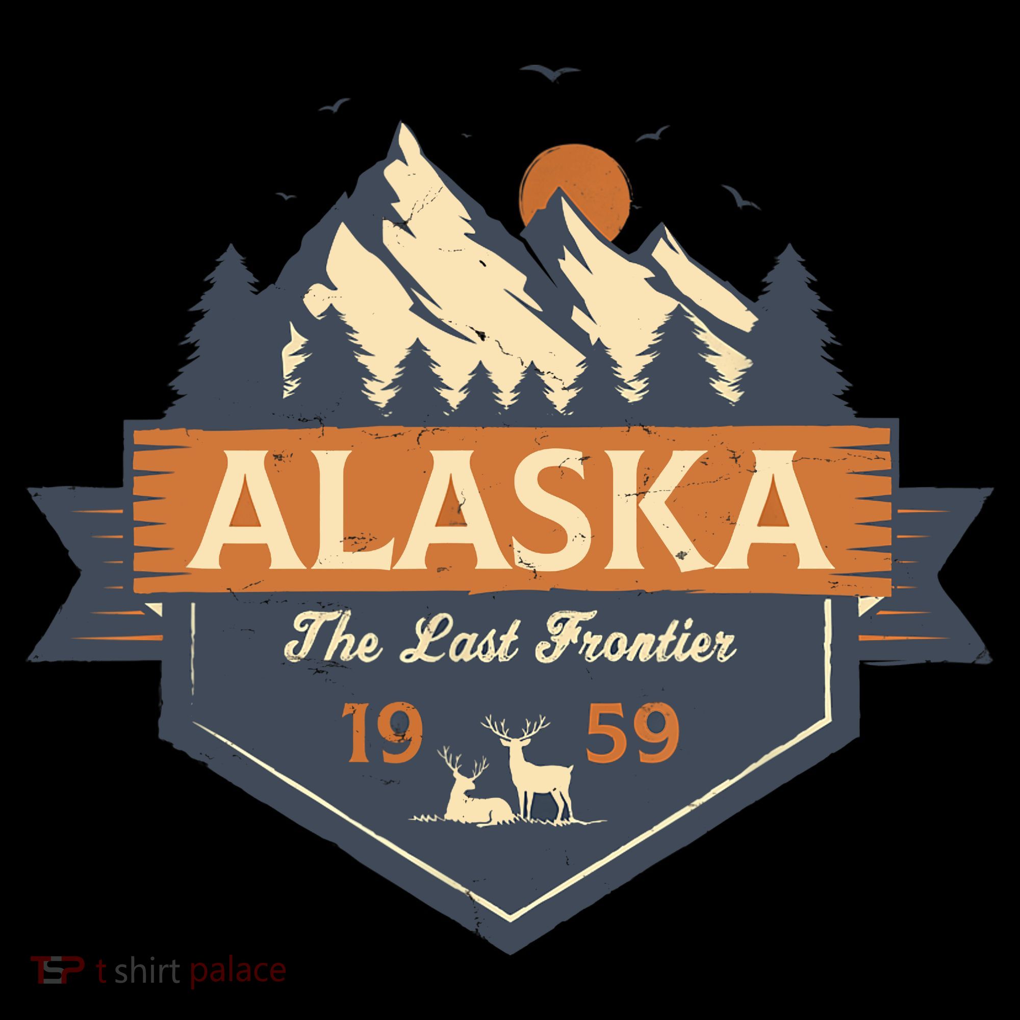 Last Frontier Retro Alaska Ornament