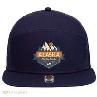 Last Frontier Retro Alaska 7 Panel Mesh Trucker Snapback Hat thumb 0
