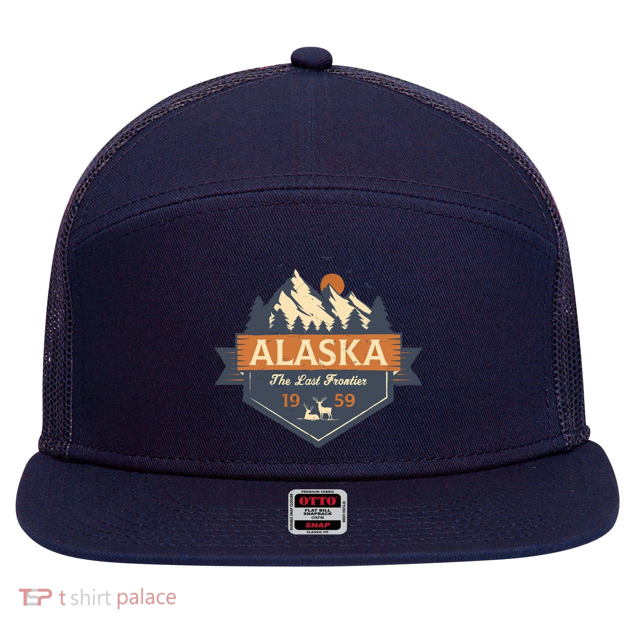 Last Frontier Retro Alaska 7 Panel Mesh Trucker Snapback Hat