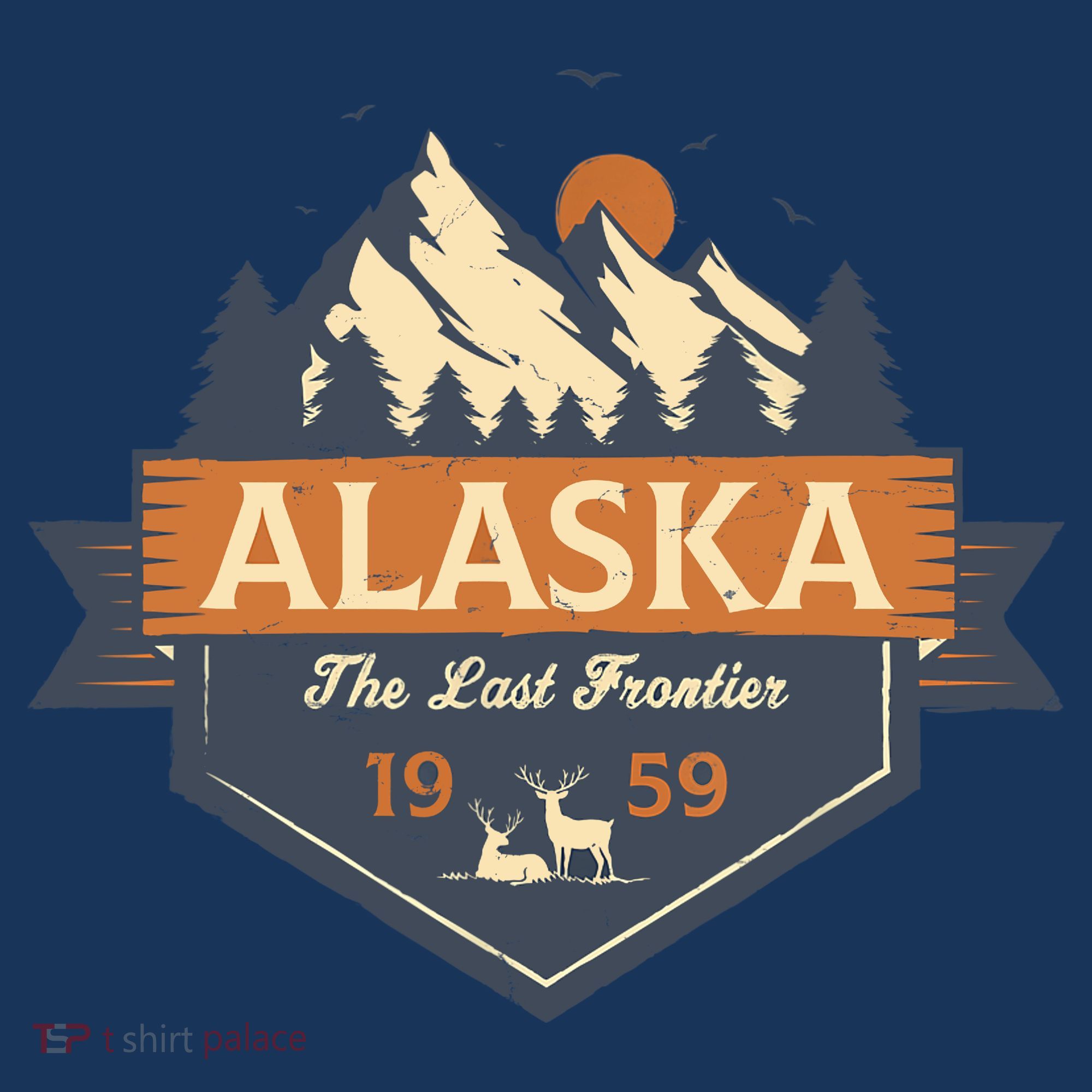 Last Frontier Retro Alaska Button