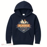 Last Frontier Retro Alaska Kids Hoodie thumb 0
