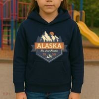 Last Frontier Retro Alaska Kids Hoodie thumb 3