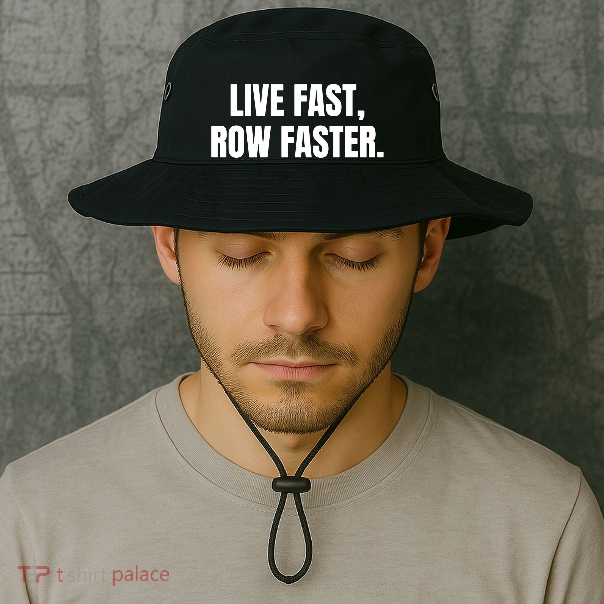Live Fast, Row Faster Rowing Crew Team Bucket Hat