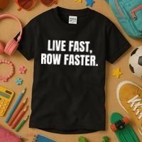 Live Fast, Row Faster Rowing Crew Team Kids T-Shirt thumb 3
