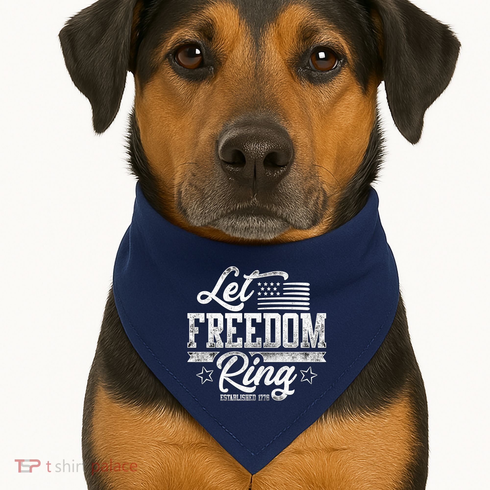 Let Freedom Ring Established 1776 USA-Made Doggie Bandana
