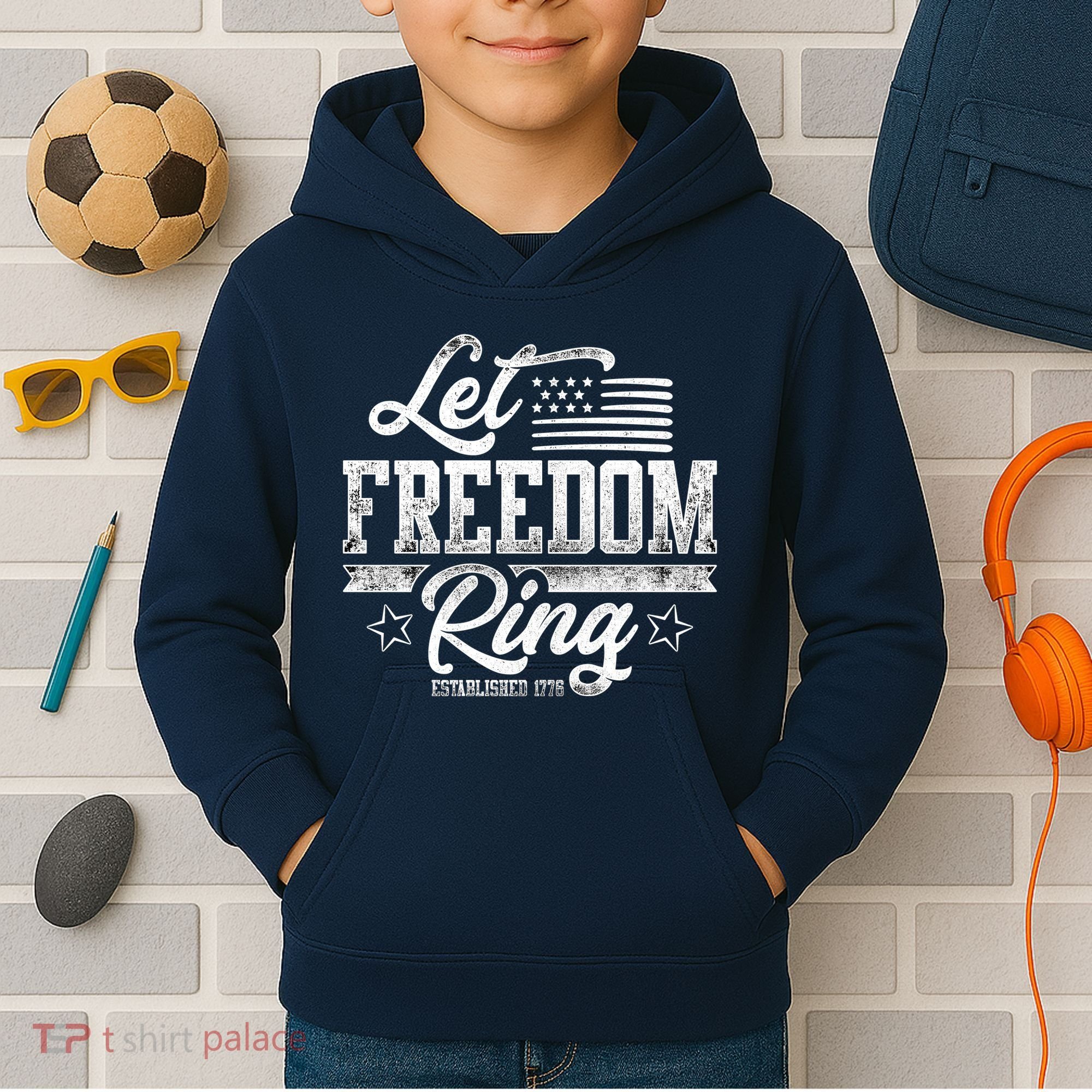 Let Freedom Ring Established 1776 Kids Hoodie