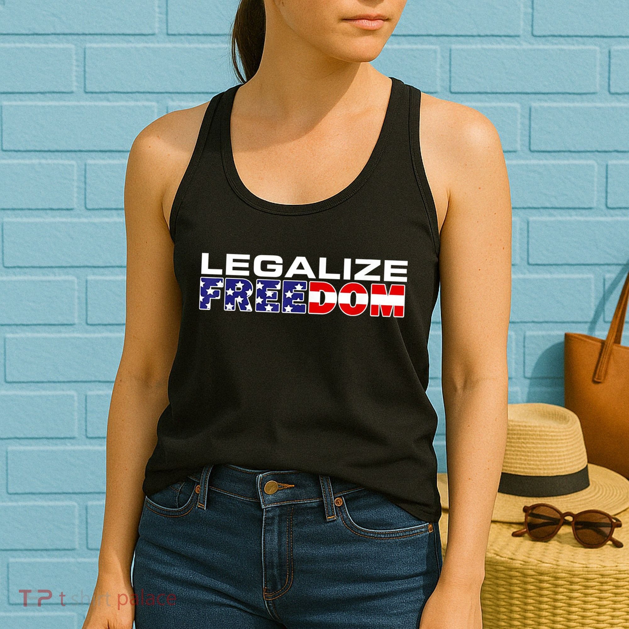 Legalize Freedom Republican American Flag I Voted For Trump Women's Tank Top