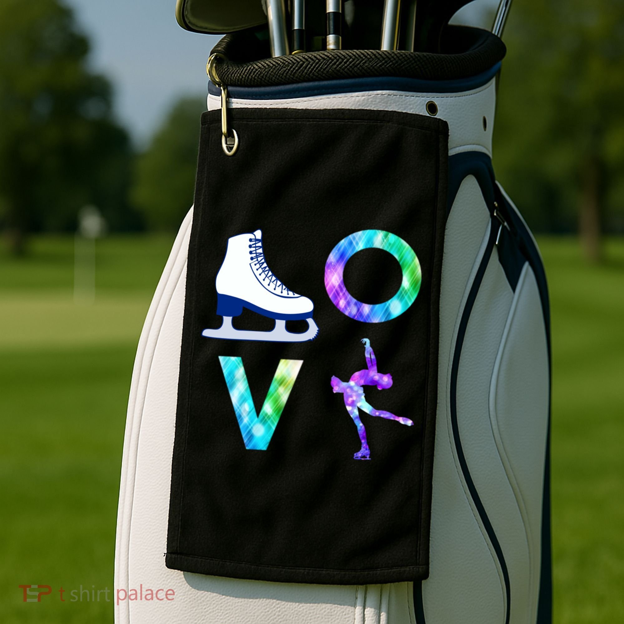 Love Figure Skating Ice Skater Girls Gift Golf Towel