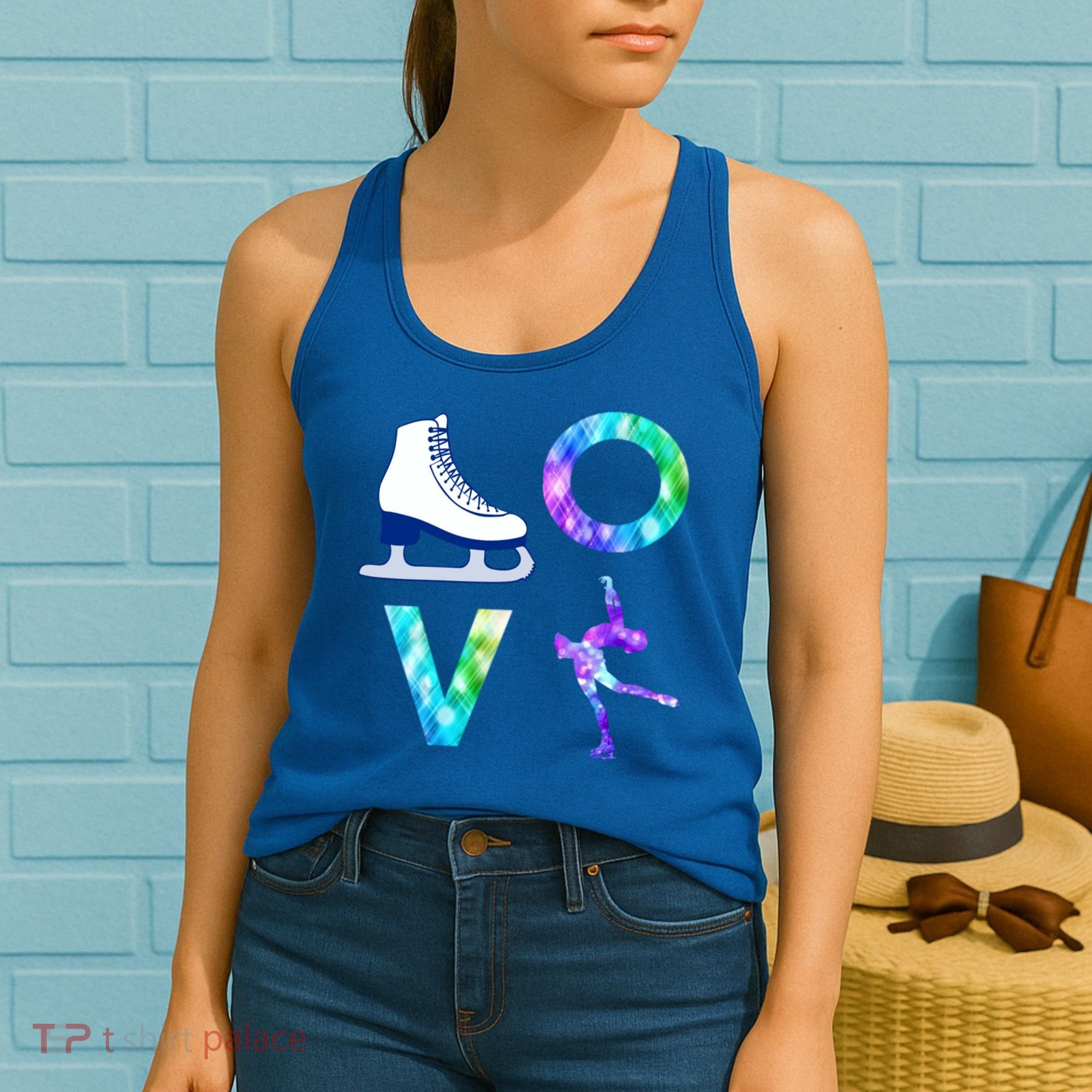 Love Figure Skating Ice Skater Girls Gift Women's Tank Top