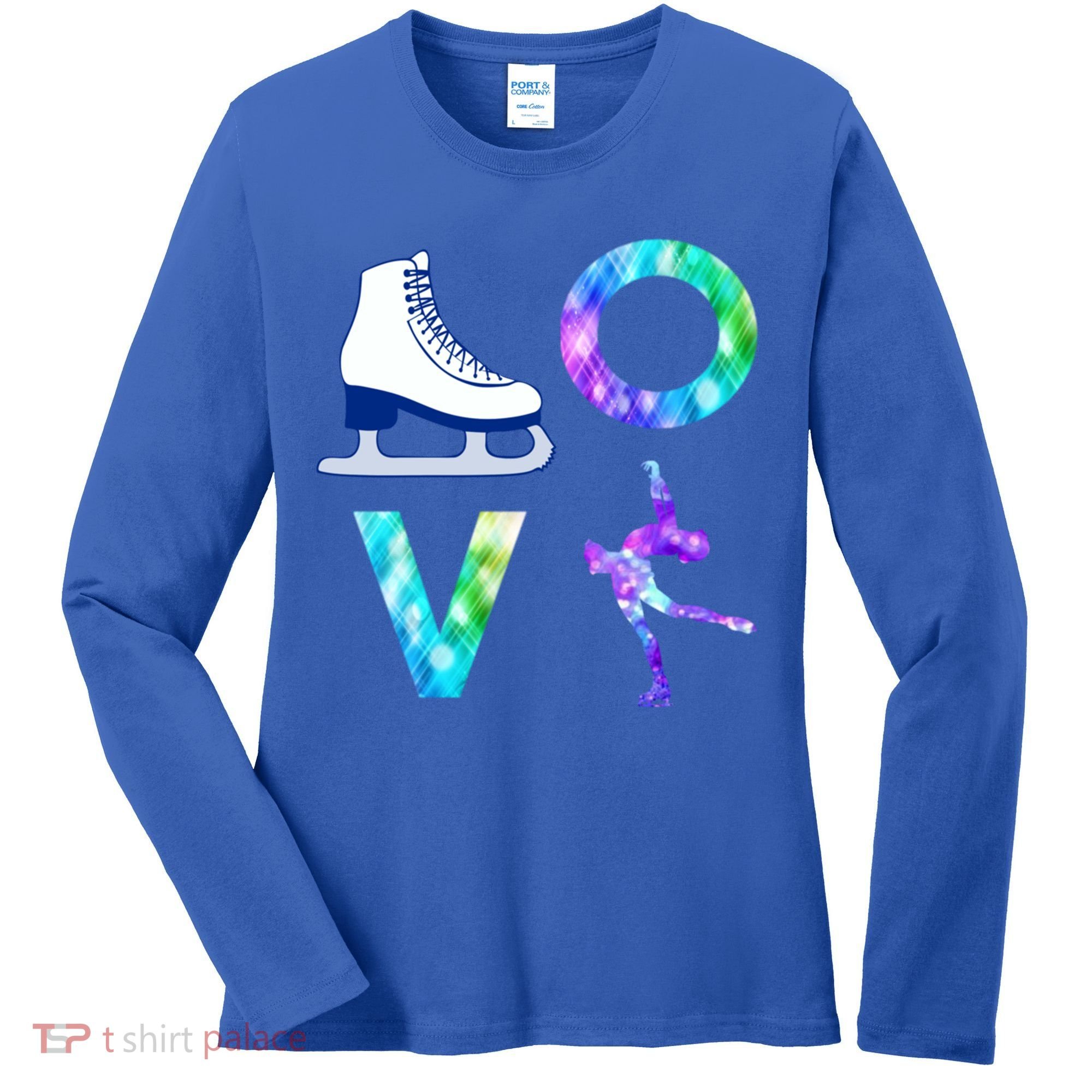 Love Figure Skating Ice Skater Girls Gift Women's Long Sleeve Shirt