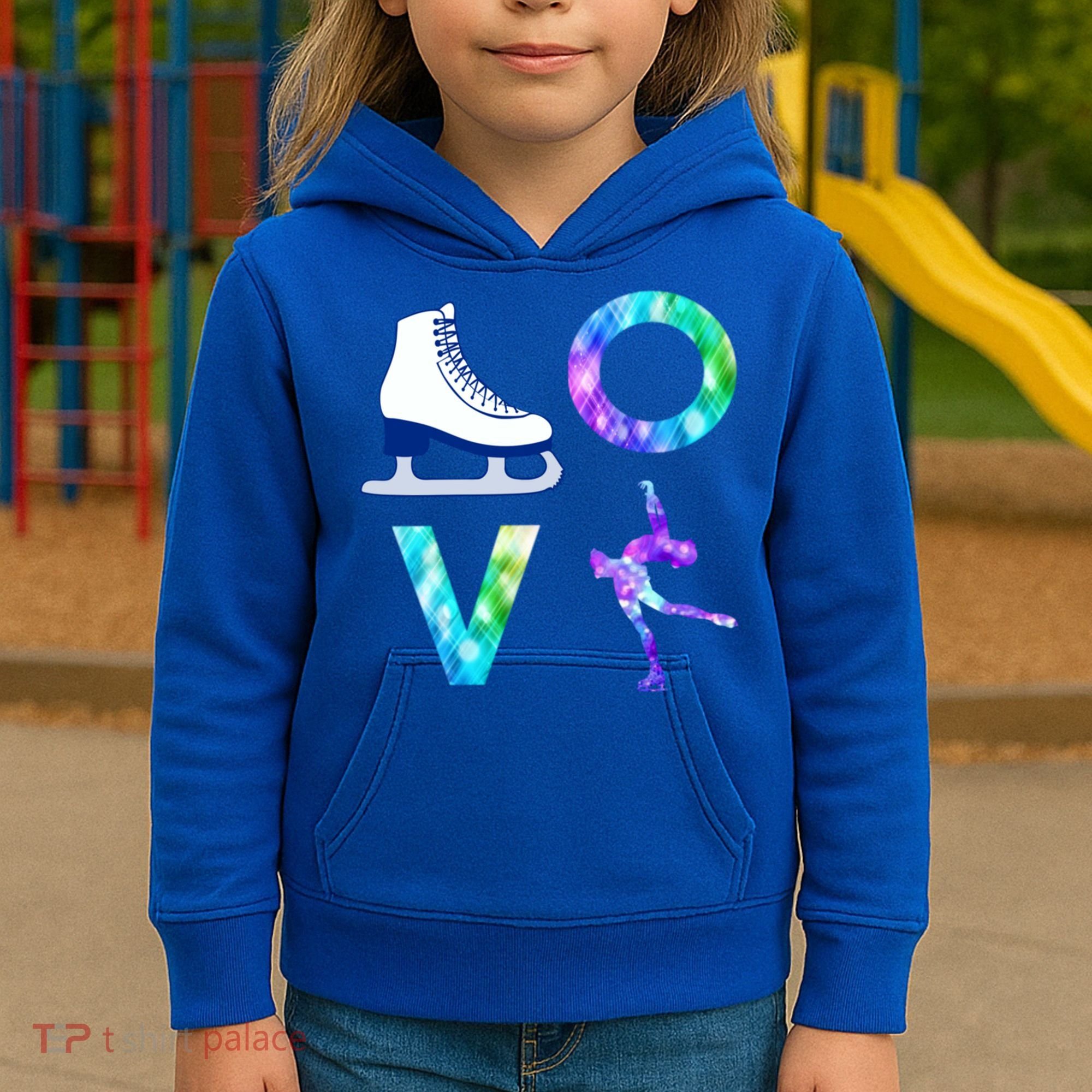 Love Figure Skating Ice Skater Girls Gift Kids Hoodie