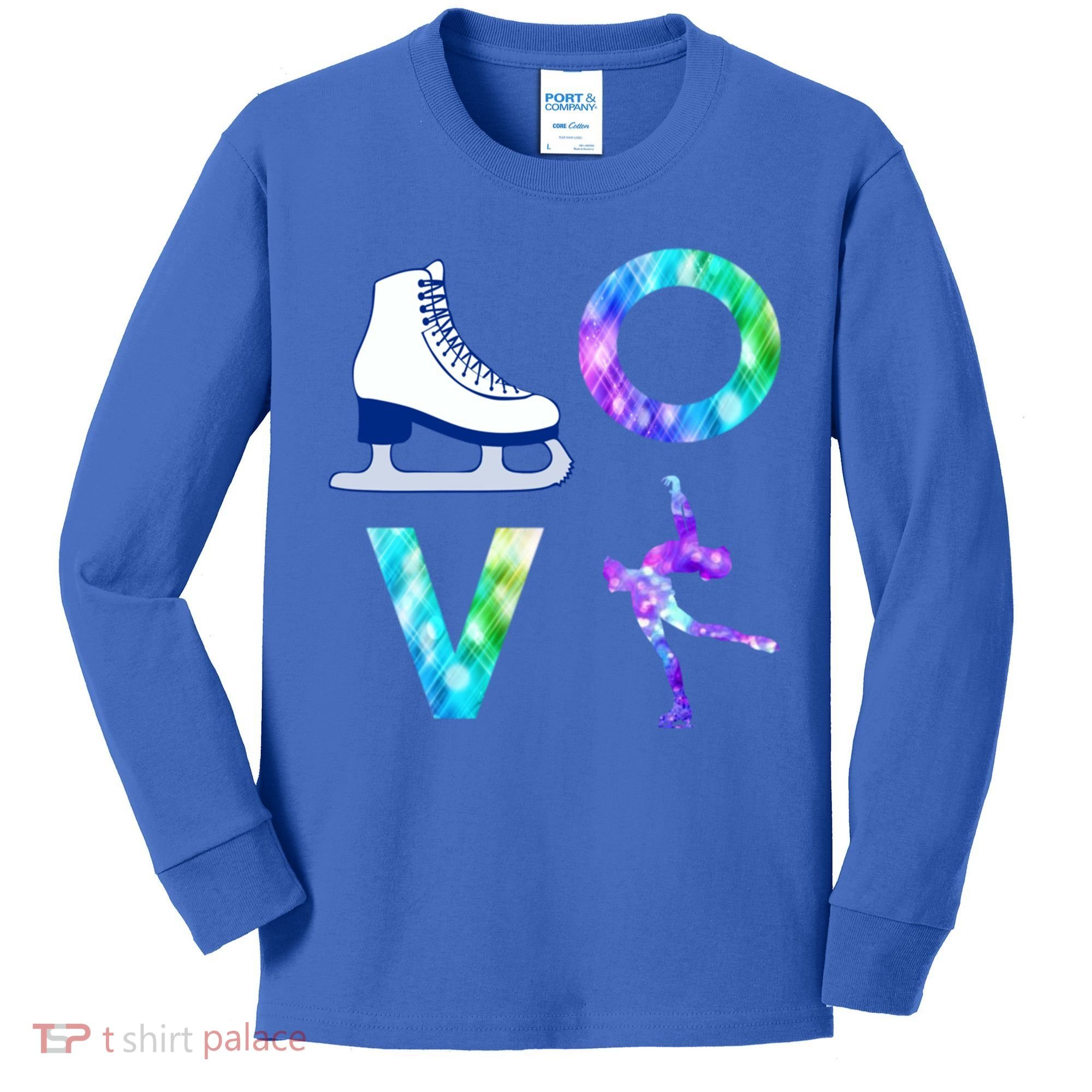 Love Figure Skating Ice Skater Girls Gift Kids Long Sleeve Shirt