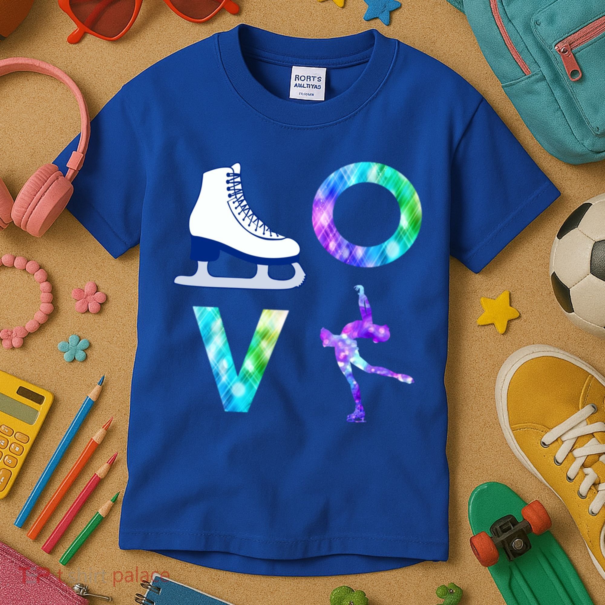 Love Figure Skating Ice Skater Girls Gift Kids T-Shirt